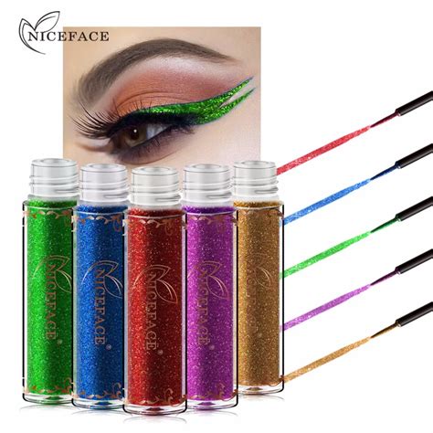 Niceface Glitter Eyeliner Gel Waterproof Long Lasting 12 Colors Shimmer