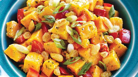 Cut potatoes (without peeling skin) into cubes, boil the water and cook it. Sweet Potato Salad with Raisins & Spiced Nuts - Safeway