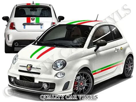 Fiat 500 Italian Flag Racing Stripes Graphics Decals Abarth Rs121 £54