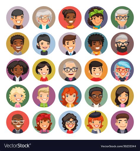 Cartoon People Avatars Collection Royalty Free Vector Image