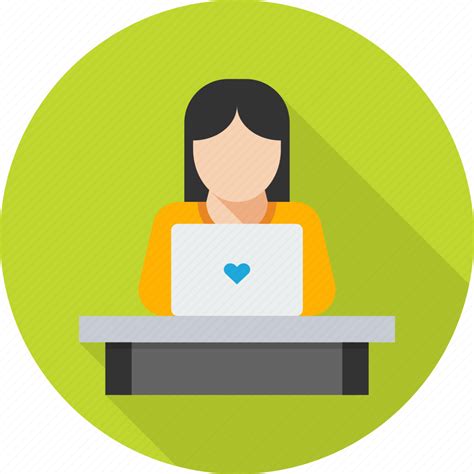 Coding Developer Laptop Programming Website Woman Work Icon