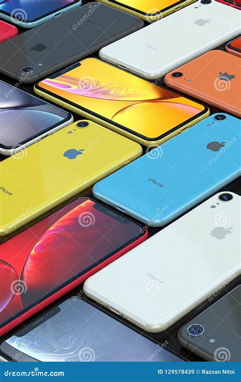 Mosaic Of Iphone Xr All Colours Vertical Editorial Stock Image Image