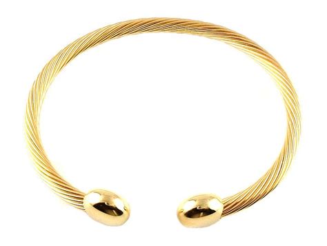 This Is A Gold Cable Wire Stainless Steel Magnetic Bracelet It Is