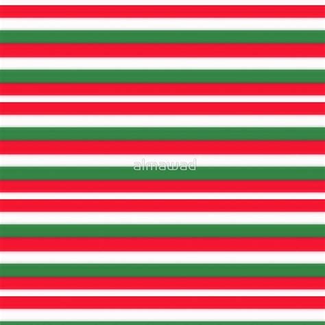 Red White Green Horizontal Stripes Scarf Red White Stripes Red