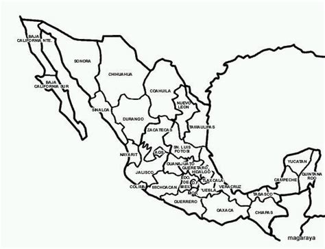 Mapa De México Para Colorear