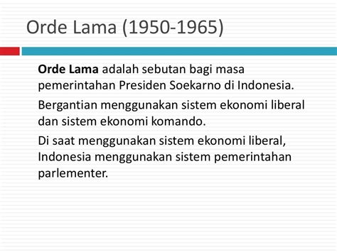 Orde Lama Orde Baru Dan Reformasi