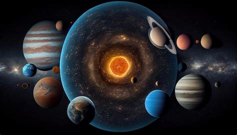 Premium Photo An Artists Rendering Of A Solar System Generative Ai
