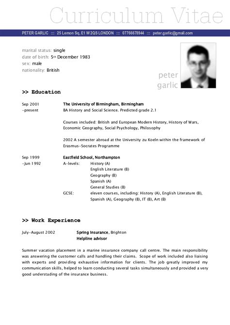 An international resume isn't so much a format, but rather a strategy to follow. CV Example | Fotolip.com Rich image and wallpaper
