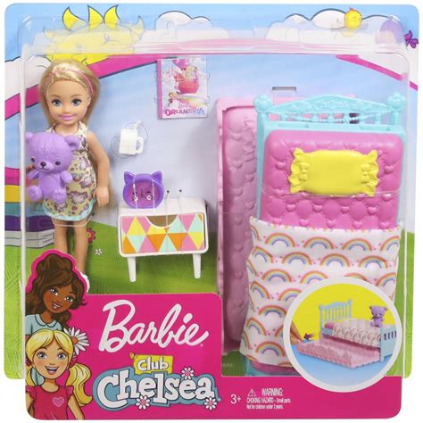 Barbie Club Chelsea Bedtime Doll And Bedroom Playset In