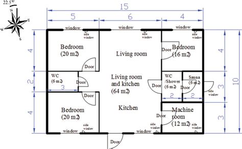 2bedroom Simple Floor Plan With Dimensions Img Abedabun