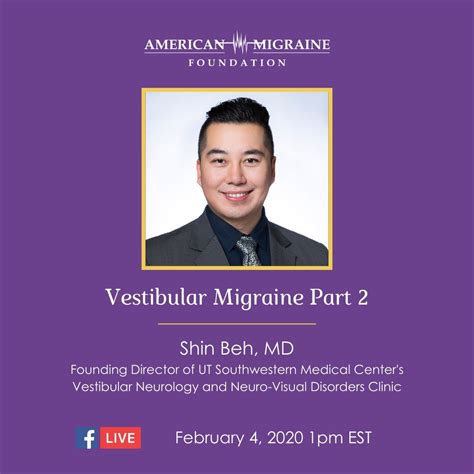 Vestibular Migraine Facebook Live Migraine Neurology Medical Center