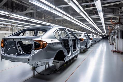 Automotive Industry Production Of Cars Conveyor With Cars Ai