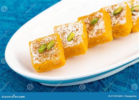 Top View Of Delicious Indian Mithai Moong Dal Burfi Or Meetha Mung Daal