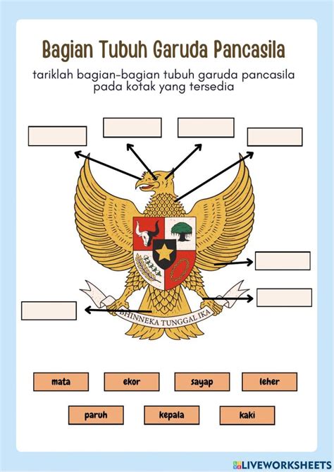 Bagian Tubuh Garuda Pancasila Interactive Worksheet In 2023