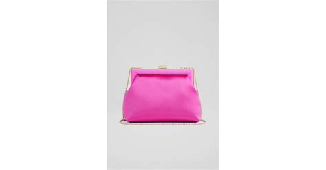 Lk Bennett Connie Pink Satin Trapeze Clutch Bag Lyst Uk