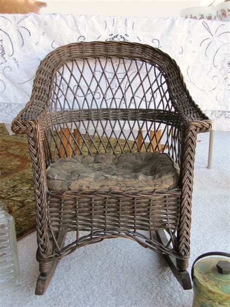 Antique Wicker Rocking Chair Childs Rocking Chair New Etsy