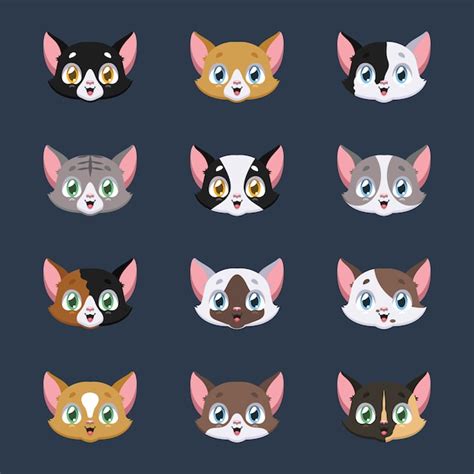 Premium Vector Collection Of Various Cat Avatars