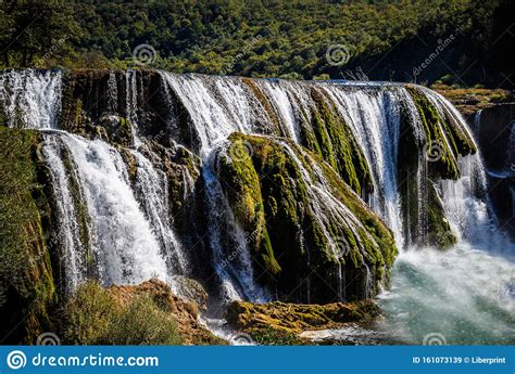 Waterfall Strbacki Buk On Una River Stock Image Image Of Extreme