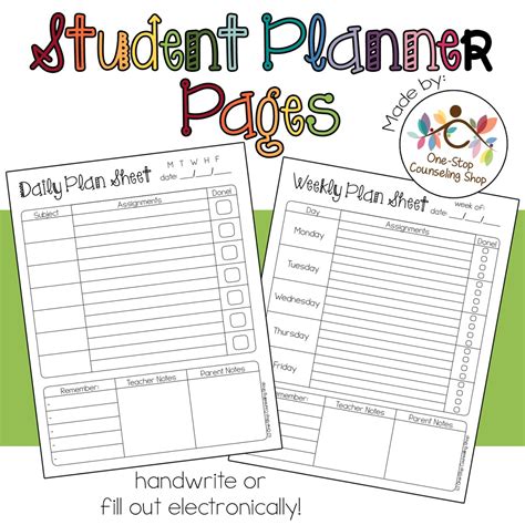 Student Planner Pages