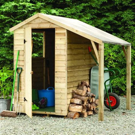 They are designed with a straight back and or, you can place them on an existing deck or concrete pad. Overlap Wooden Shed with Lean To 6 x 4 - What Shed