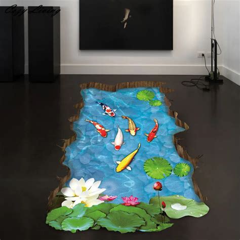 Wall Stickers 3d Stream Floorwall Sticker Removable Mural Decals Vinyl