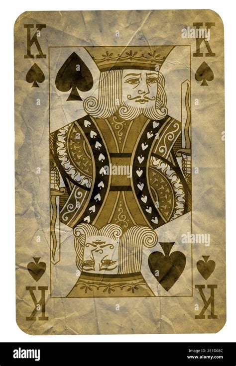Vintage Playing Cards Of Spades Suit Isolated On White Background