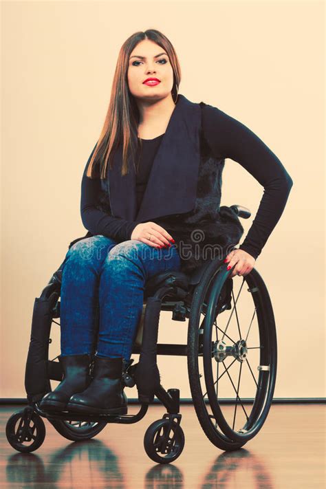 Disabled Young Girl On Wheelchair Stock Image Image Of