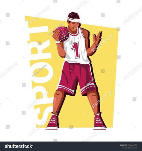 Cartoon Basketball Player Vector Illustration Stock Vector Royalty
