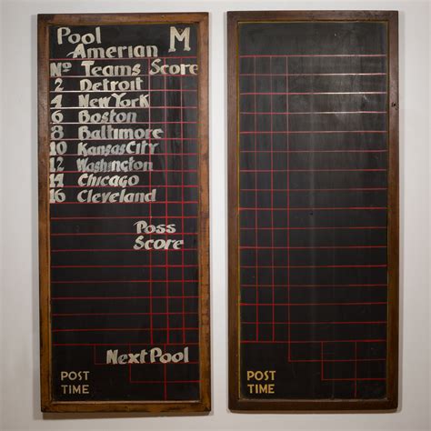 Antique Chalkboard Pool Hall Scoreboards C1940 S16 Home