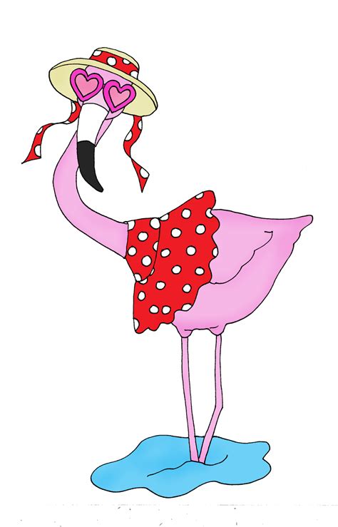 Flamingo Painting Digi Stamps Flamingo Clip Art