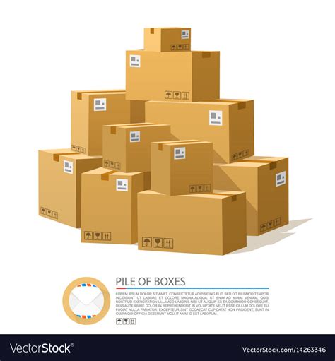A Pile Of Boxes Cardboard Brown Royalty Free Vector Image