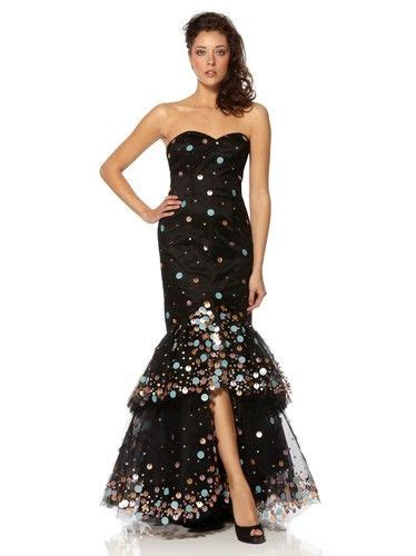 Lovely Black Prom Dress With Large Coloured Sequins By Dynasty Of