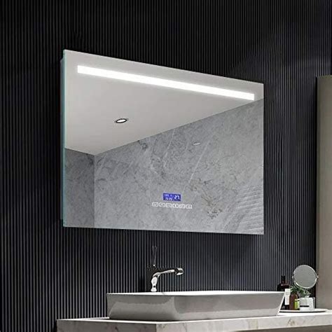 Janboe Bathroom Wall Mounted Vanity Mirror With Anti Fog Film Bluetooth Led Lighted Bathroom