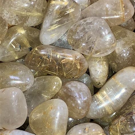Rutilated Quartz Tumbled Stone Crystalis Crystals Shop