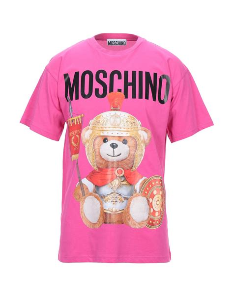 Moschino Cotton T Shirt In Fuchsia Pink For Men Lyst