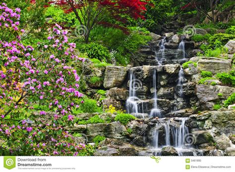 Cascading Waterfall Stock Image Image Of Garden Cascading 5461895