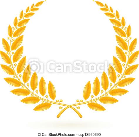 Gold Laurel Wreath Vector Canstock