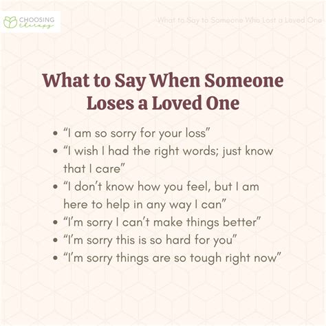 What Should You Say To Someone Who Lost A Loved One Printable Templates