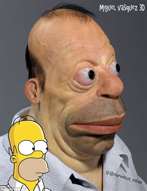 Artist Creates 3d Rendering Of Homer Simpson Character Daily Mail Online