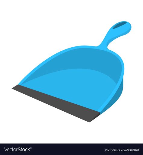Dustpan Blue Cartoon Icon Royalty Free Vector Image