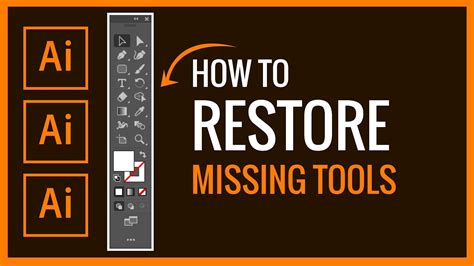 How To Restore Missing Tool In Illustrator How To Customize Tools In