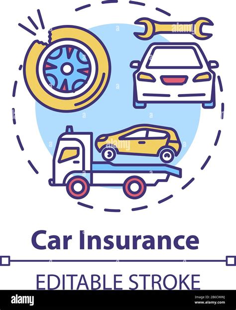 Car Insurance Concept Icon Auto Wreck Collision Damage Accident