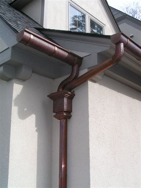 Downspout Collector Deep Half Round Copper Guttering Installation
