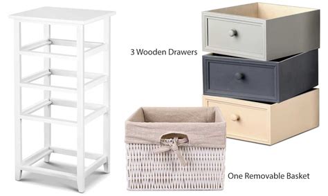 white chest  drawers bedroom storage cabinet dresser  removable