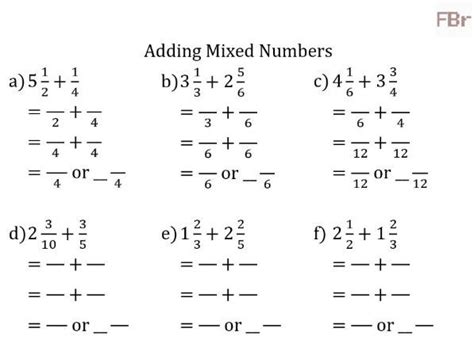 Addition And Subtraction Of Mixed Numbers Worksheets