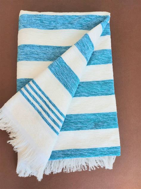 Blue Striped Beach Towel Extra Large 100cm X 160cm Super Etsy Uk