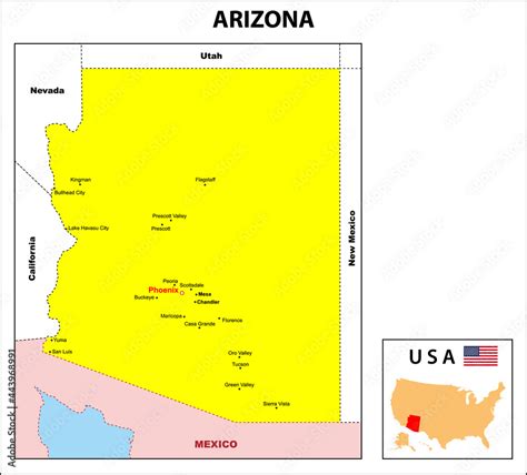 Arizona Map State And District Map Of Arizona Administrative And