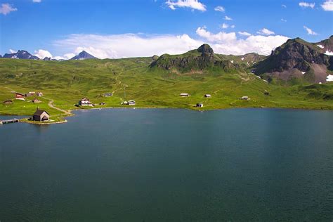 Hd Wallpaper Melchsee Frutt Lake Waters Panorama Mountain