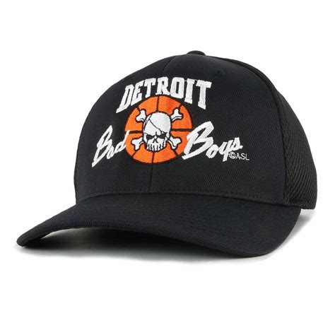 Detroit Bad Boys Authentic Mens Mesh Back Flexfit Cap Vintage