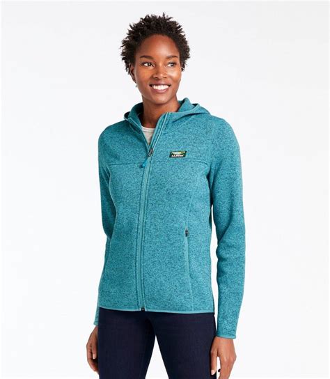 Womens Llbean Sweater Fleece Full Zip Hoodie In 2020 Full Zip